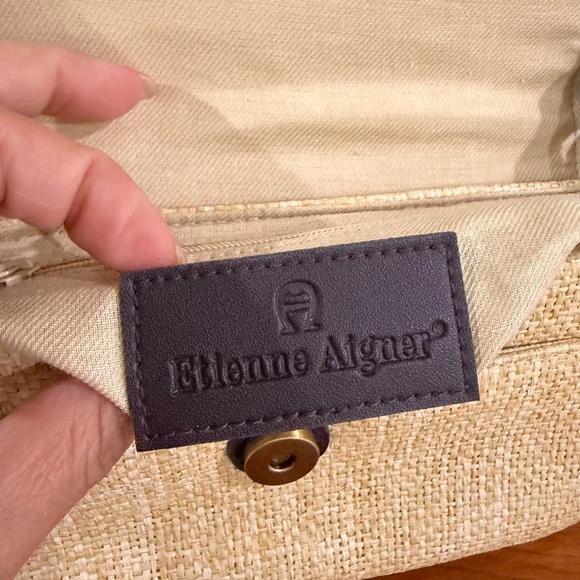 Etienne Aigner Vintage Paper Straw Mini Shoulder Bag Handbag Purse Pochette - Picture 8 of 9